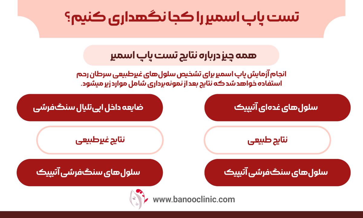 تست پاپ اسمیر را کجا نگهداری کنیم